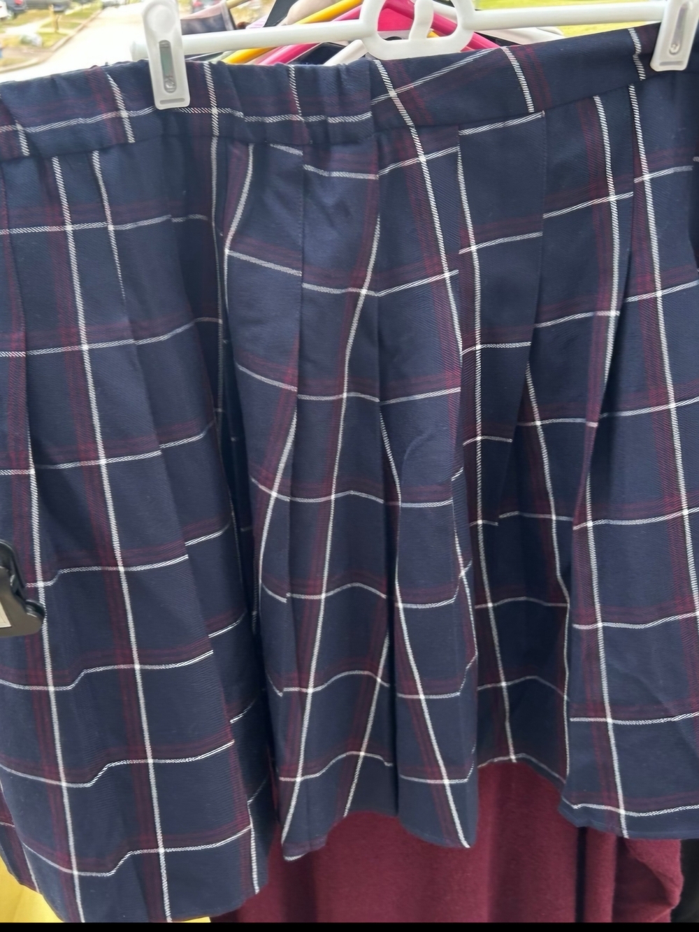Eloquii Navy and Burgundy Plaid Skirt - Picture 2 of 3